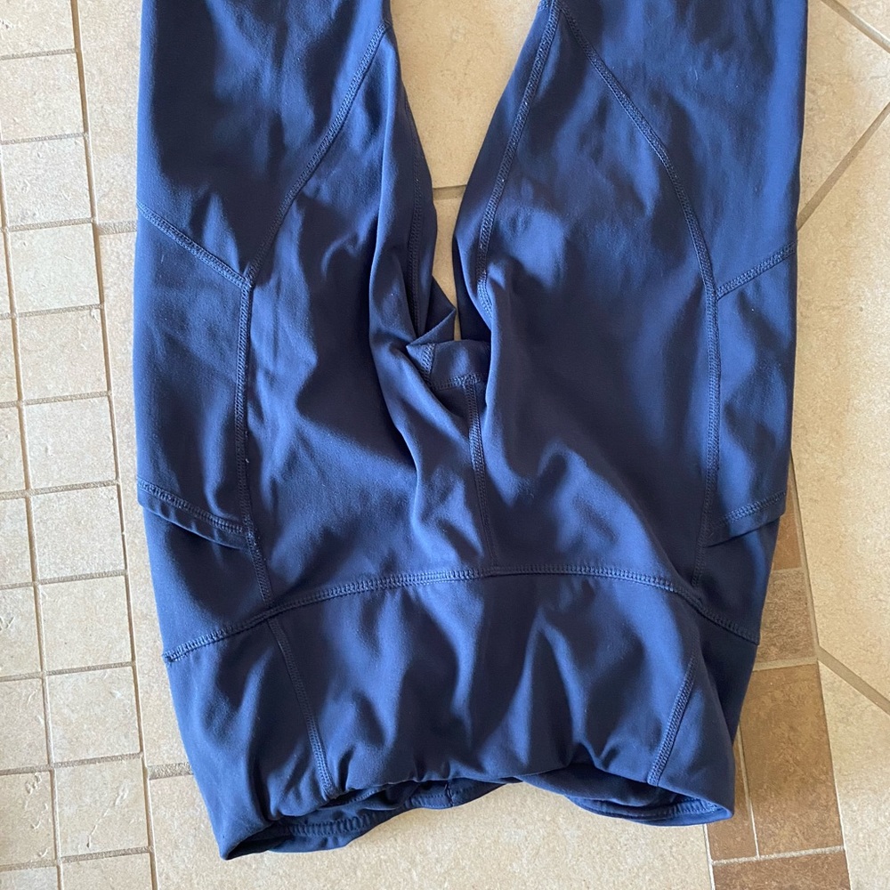 Yogalicious Blue ruched leggings/yoga pants